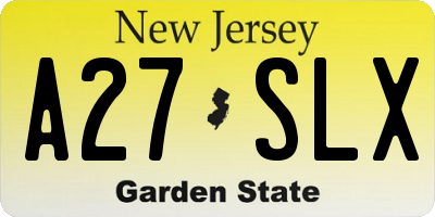 NJ license plate A27SLX