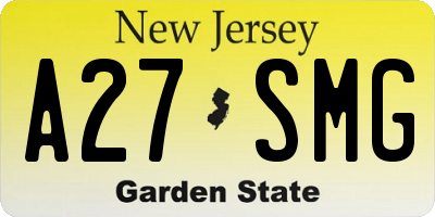 NJ license plate A27SMG