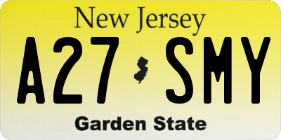 NJ license plate A27SMY