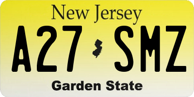 NJ license plate A27SMZ