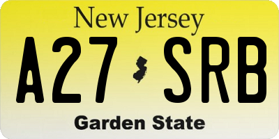 NJ license plate A27SRB