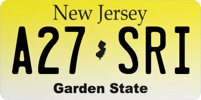 NJ license plate A27SRI