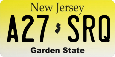 NJ license plate A27SRQ