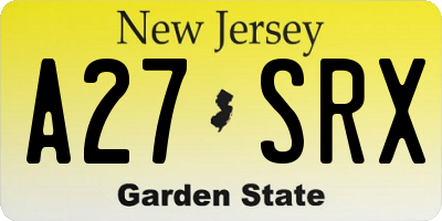 NJ license plate A27SRX