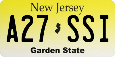 NJ license plate A27SSI
