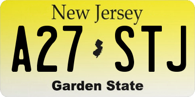 NJ license plate A27STJ