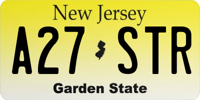 NJ license plate A27STR