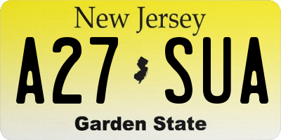 NJ license plate A27SUA