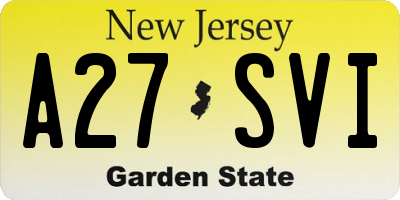 NJ license plate A27SVI