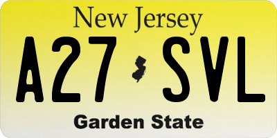 NJ license plate A27SVL