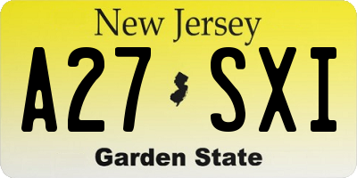 NJ license plate A27SXI