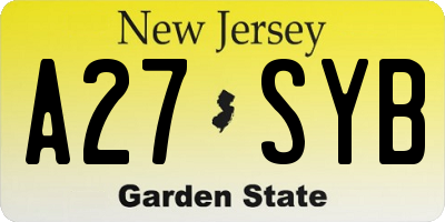 NJ license plate A27SYB