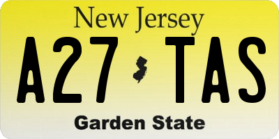NJ license plate A27TAS