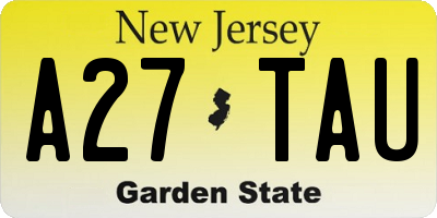 NJ license plate A27TAU