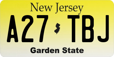 NJ license plate A27TBJ