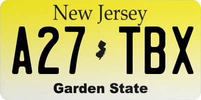 NJ license plate A27TBX