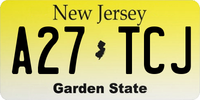 NJ license plate A27TCJ