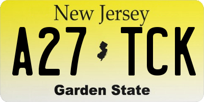 NJ license plate A27TCK