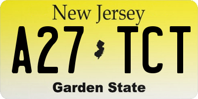 NJ license plate A27TCT