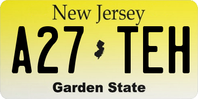 NJ license plate A27TEH