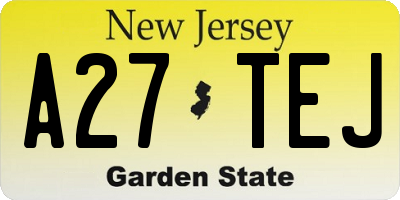NJ license plate A27TEJ