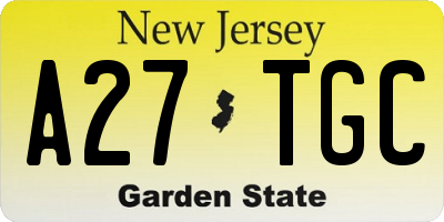 NJ license plate A27TGC