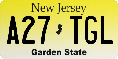 NJ license plate A27TGL