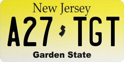 NJ license plate A27TGT