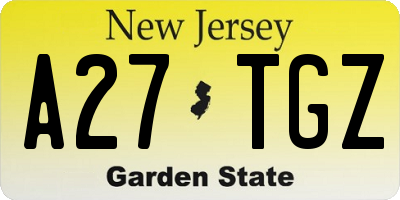 NJ license plate A27TGZ