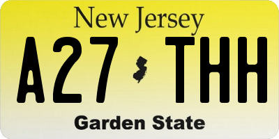 NJ license plate A27THH