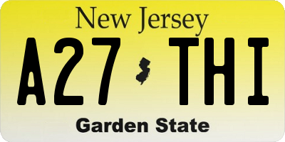 NJ license plate A27THI