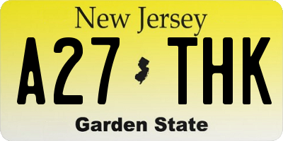 NJ license plate A27THK