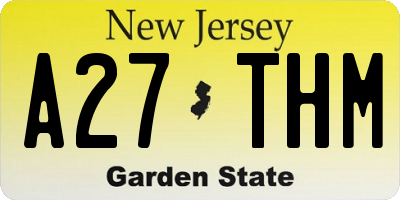 NJ license plate A27THM