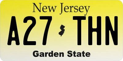 NJ license plate A27THN