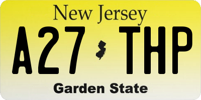 NJ license plate A27THP