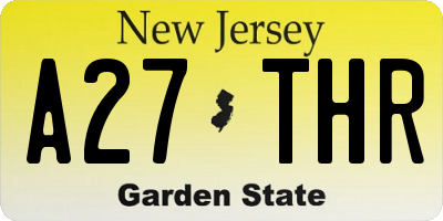NJ license plate A27THR