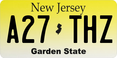 NJ license plate A27THZ