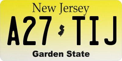 NJ license plate A27TIJ