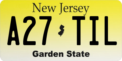 NJ license plate A27TIL