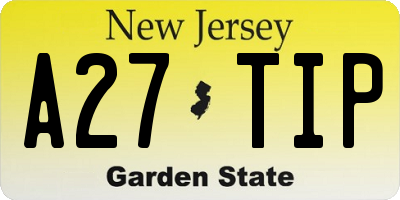 NJ license plate A27TIP