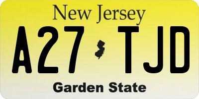 NJ license plate A27TJD