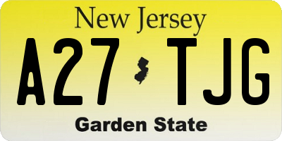 NJ license plate A27TJG