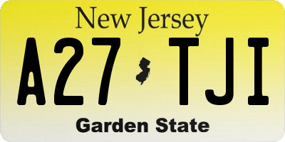 NJ license plate A27TJI