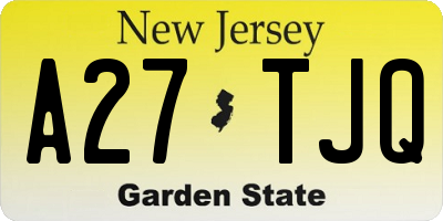 NJ license plate A27TJQ