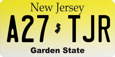 NJ license plate A27TJR