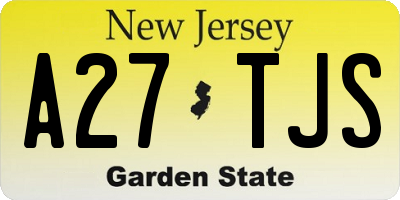 NJ license plate A27TJS