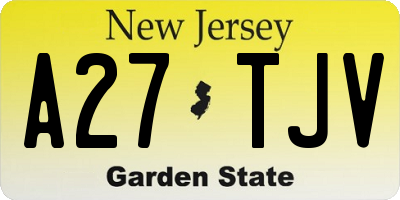 NJ license plate A27TJV