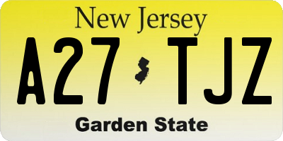 NJ license plate A27TJZ