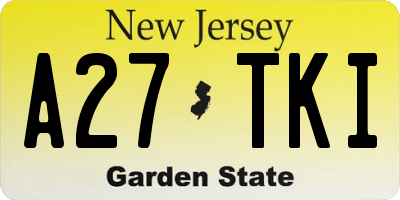NJ license plate A27TKI