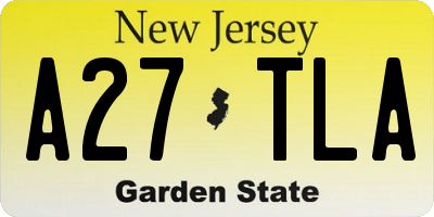 NJ license plate A27TLA